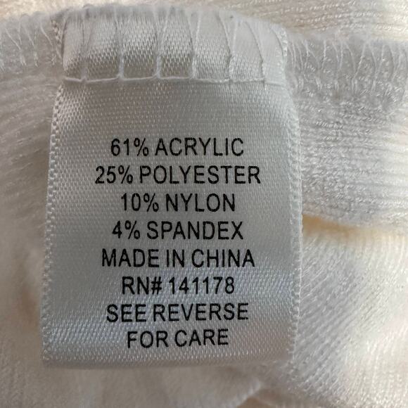 Atelier by Kirious Crop Sweater WMNS M White Pullover VNeck Long Sleeve Stretch - Picture 6 of 7